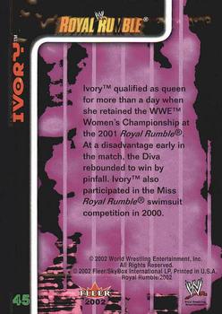 2002 Fleer WWE Royal Rumble #45 Ivory  Back