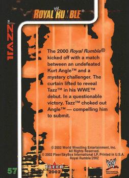 2002 Fleer WWE Royal Rumble #57 Tazz  Back