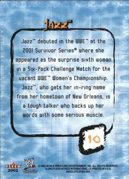 2002 Fleer WWE Absolute Divas #10 Jazz  Back