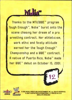 2002 Fleer WWE Absolute Divas #12 Nidia  Back