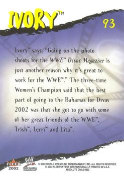 2002 Fleer WWE Absolute Divas #93 Ivory Back