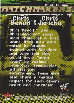 2002 Fleer WWF All Access - Match Makers #11 MM Chris Benoit / Chris Jericho Back
