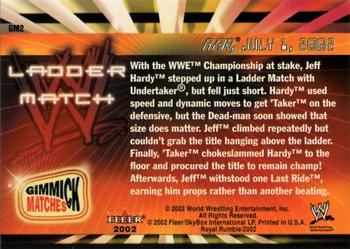 2002 Fleer WWE Royal Rumble - Gimmick Matches #GM2 Undertaker vs. Jeff Hardy Back