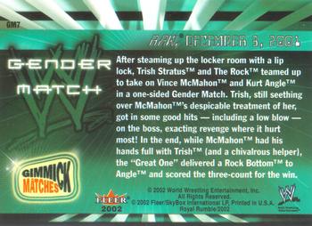 2002 Fleer WWE Royal Rumble - Gimmick Matches #GM7 The Rock vs. Trish Stratus Back