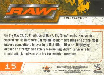 2002 Fleer WWE Raw vs. SmackDown #15 Big Show  Back