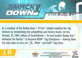 2002 Fleer WWE Raw vs. SmackDown #18 D-Von Dudley  Back