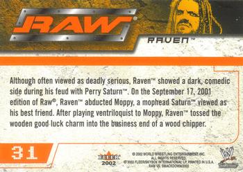 2002 Fleer WWE Raw vs. SmackDown #31 Raven  Back