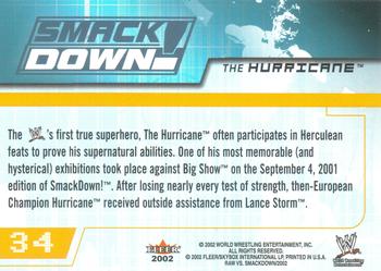 2002 Fleer WWE Raw vs. SmackDown #34 The Hurricane  Back