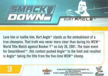 2002 Fleer WWE Raw vs. SmackDown #3 Kurt Angle  Back