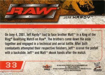 2002 Fleer WWE Raw vs. SmackDown #33 Jeff Hardy  Back