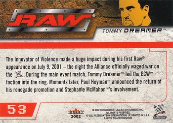 2002 Fleer WWE Raw vs. SmackDown #53 Tommy Dreamer  Back