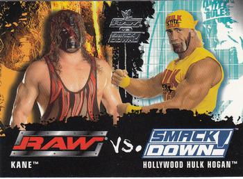 2002 Fleer WWE Raw vs. SmackDown #90 Kane vs. Hollywood Hulk Hogan Front