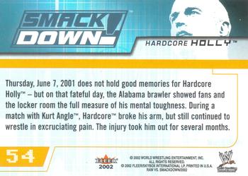 2002 Fleer WWE Raw vs. SmackDown #54 Hardcore Holly  Back
