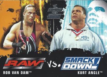 2002 Fleer WWE Raw vs. SmackDown #76 Rob Van Dam vs. Kurt Angle Front