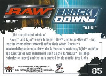2002 Fleer WWE Raw vs. SmackDown #85 Raven vs. Tajiri Back