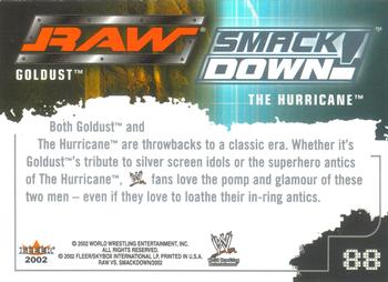 2002 Fleer WWE Raw vs. SmackDown #88 Goldust vs. The Hurricane Back