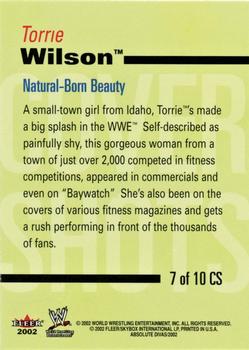 2002 Fleer WWE Absolute Divas - Cover Shots #7 CS Torrie Wilson  Back