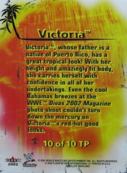 2002 Fleer WWE Absolute Divas - Tropical Pleasures #10 TP Victoria  Back