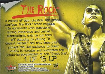 2002 Fleer WWE Raw vs. SmackDown - Catch Phrases #1 CP The Rock  Back