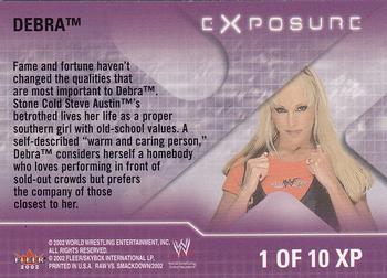 2002 Fleer WWE Raw vs. SmackDown - eX-posure #1 XP Debra  Back