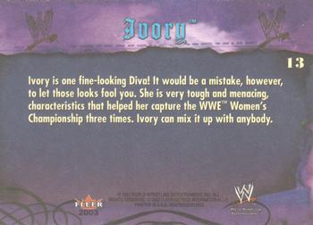 2003 Fleer WWE Aggression #13 Ivory  Back