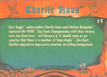 2003 Fleer WWE Aggression #17 Charlie Haas  Back