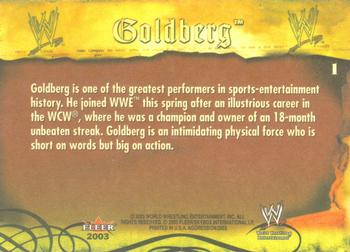 2003 Fleer WWE Aggression #1 Goldberg  Back