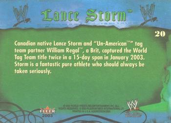 2003 Fleer WWE Aggression #20 Lance Storm  Back