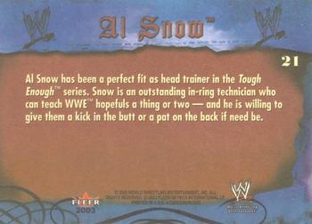 2003 Fleer WWE Aggression #21 Al Snow  Back
