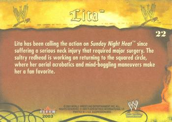 2003 Fleer WWE Aggression #22 Lita  Back