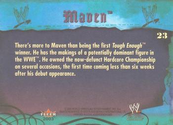 2003 Fleer WWE Aggression #23 Maven  Back