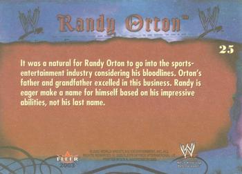 2003 Fleer WWE Aggression #25 Randy Orton  Back
