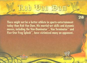 2003 Fleer WWE Aggression #28 Rob Van Dam  Back