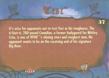 2003 Fleer WWE Aggression #37 Test  Back