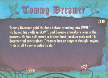 2003 Fleer WWE Aggression #39 Tommy Dreamer  Back
