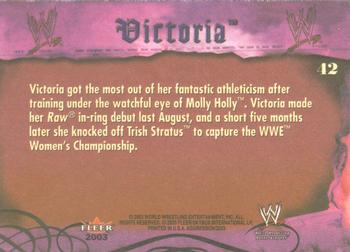 2003 Fleer WWE Aggression #42 Victoria  Back
