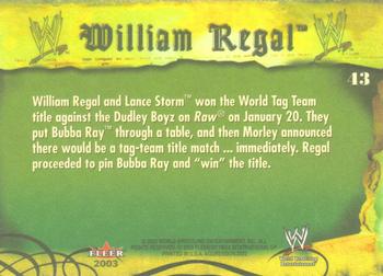 2003 Fleer WWE Aggression #43 William Regal  Back