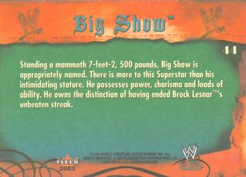 2003 Fleer WWE Aggression #44 Big Show  Back