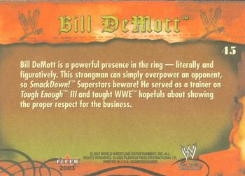 2003 Fleer WWE Aggression #45 Bill DeMott  Back