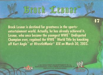 2003 Fleer WWE Aggression #47 Brock Lesnar  Back