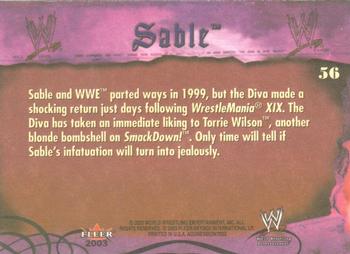 2003 Fleer WWE Aggression #56 Sable  Back
