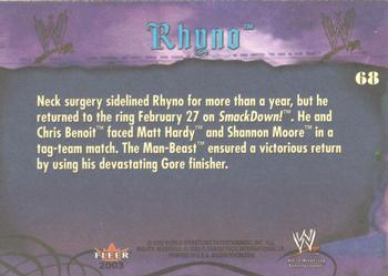 2003 Fleer WWE Aggression #68 Rhyno Back