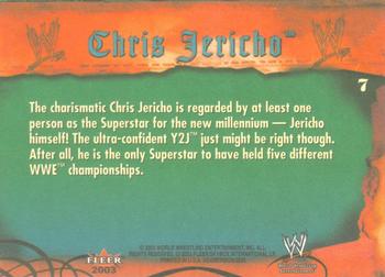 2003 Fleer WWE Aggression #7 Chris Jericho  Back