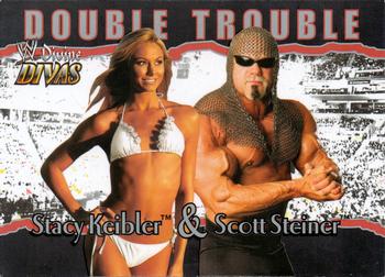 2003 Fleer WWE Divine Divas #83 Stacy Keibler / Scott Steiner Front