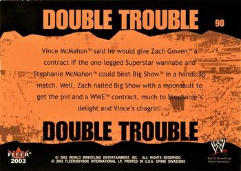 2003 Fleer WWE Divine Divas #90 Zach Gowen / Stephanie McMahon-Helmsley Back