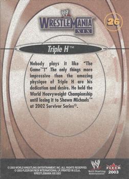 2003 Fleer WWE WrestleMania XIX #26 Triple H  Back