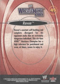 2003 Fleer WWE WrestleMania XIX #45 Raven  Back