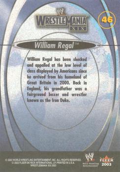 2003 Fleer WWE WrestleMania XIX #46 William Regal  Back