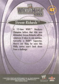 2003 Fleer WWE WrestleMania XIX #47 Steven Richards  Back