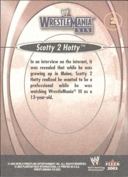 2003 Fleer WWE WrestleMania XIX #2 Scotty 2 Hotty  Back